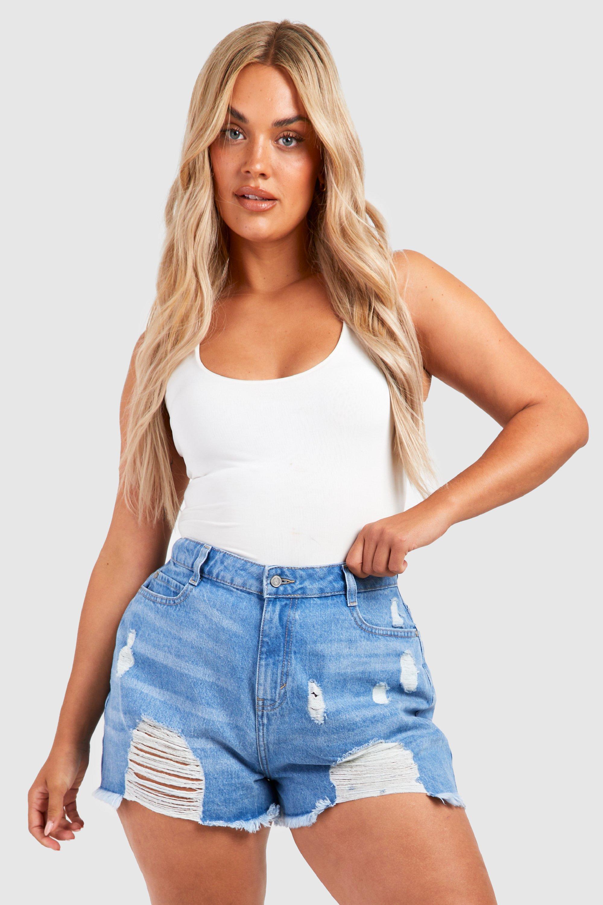 Colour block sale denim shorts